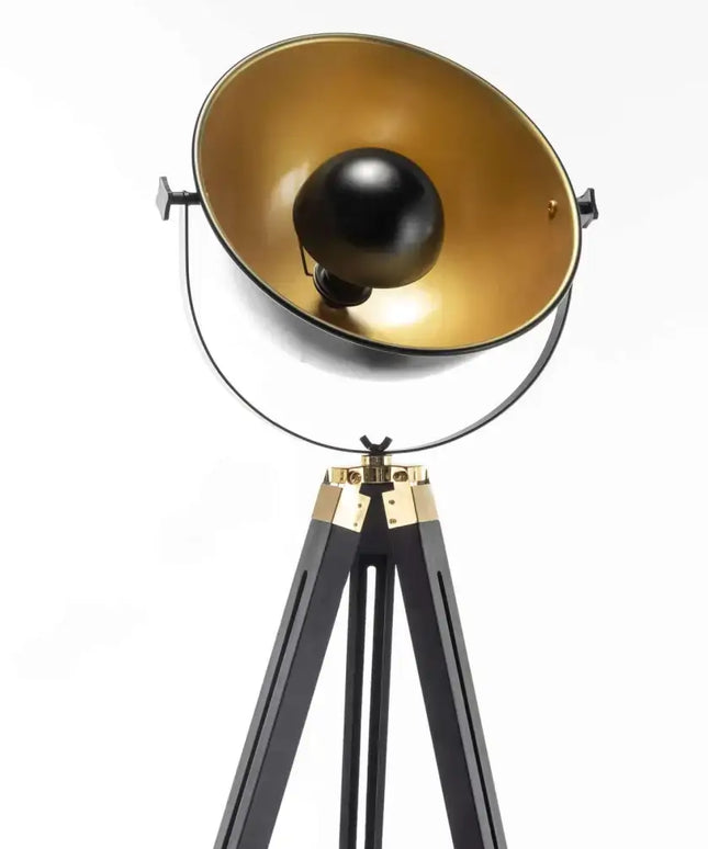 Premium Tripod Spotlight Lamp Nautical Designer Extendable Light - Matte Black - Home & Garden > Lighting