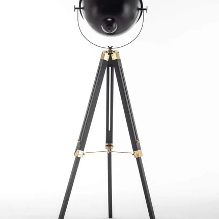 Premium Tripod Spotlight Lamp Nautical Designer Extendable Light - Matte Black - Home & Garden > Lighting