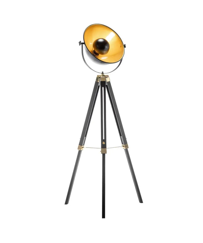Premium Tripod Spotlight Lamp Nautical Designer Extendable Light - Matte Black - Home & Garden > Lighting