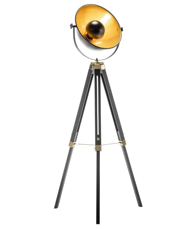 Premium Tripod Spotlight Lamp Nautical Designer Extendable Light - Matte Black - Home & Garden > Lighting