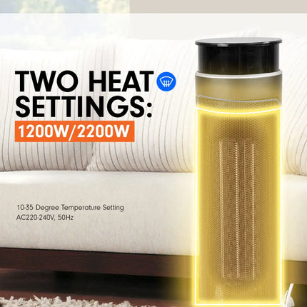Pronti Electric Tower Heater 2000W Ceramic Portable Remote - Black - Appliances > Heaters