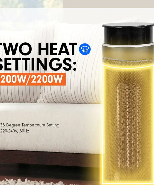 Pronti Electric Tower Heater 2000W Ceramic Portable Remote - Black - Appliances > Heaters