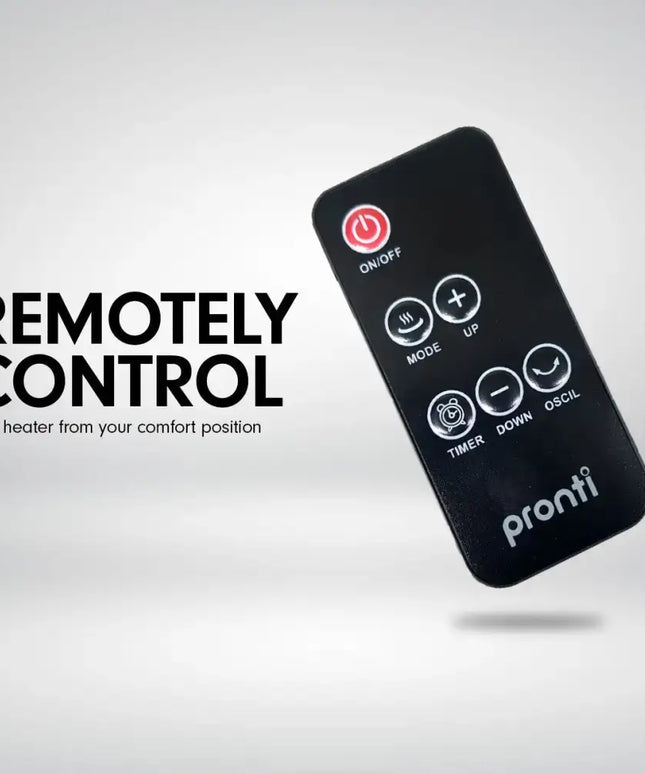 Pronti Electric Tower Heater 2000W Ceramic Portable Remote - Black - Appliances > Heaters