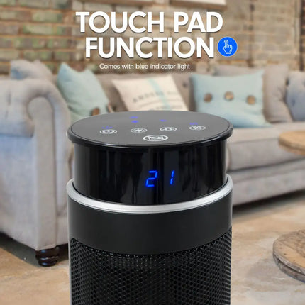 Pronti Electric Tower Heater 2000W Ceramic Portable Remote - Black - Appliances > Heaters