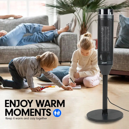 Pronti Electric Tower Heater 2000W Ceramic Portable Remote - Black - Appliances > Heaters