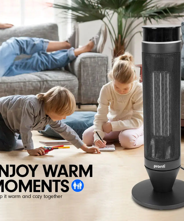 Pronti Electric Tower Heater 2000W Remote Portable - Black - Appliances > Heaters