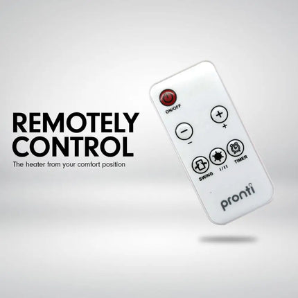 Pronti Electric Tower Heater 2000W Remote Portable - Black - Appliances > Heaters