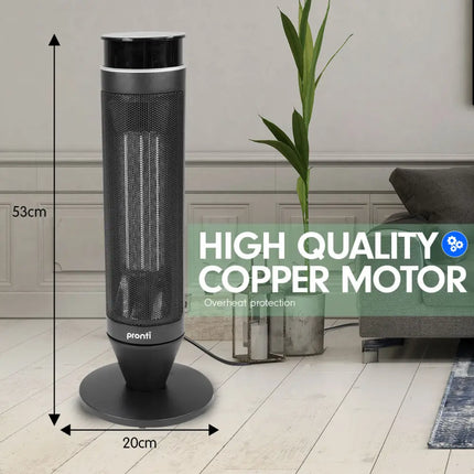 Pronti Electric Tower Heater 2000W Remote Portable - Black - Appliances > Heaters
