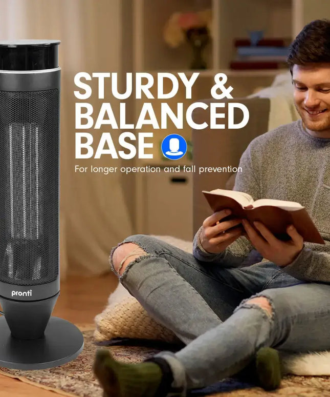 Pronti Electric Tower Heater 2000W Remote Portable - Black - Appliances > Heaters