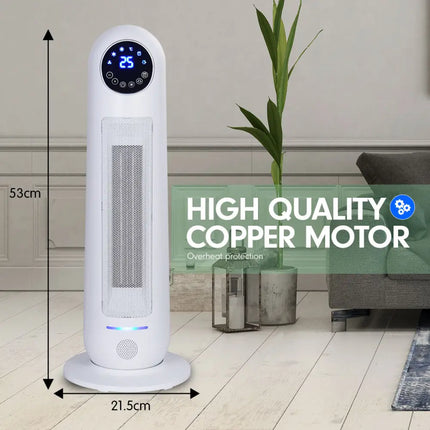 Pronti Electric Tower Heater 2200W Remote Control - White - Appliances > Heaters