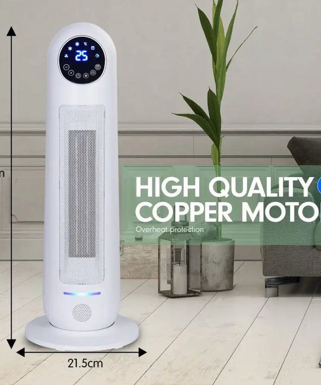 Pronti Electric Tower Heater 2200W Remote Control - White - Appliances > Heaters