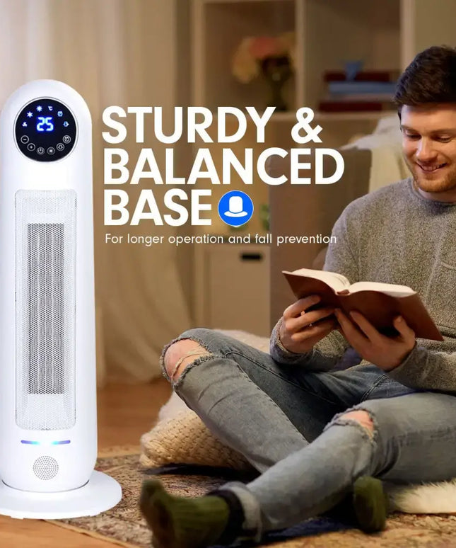 Pronti Electric Tower Heater 2200W Remote Control - White - Appliances > Heaters