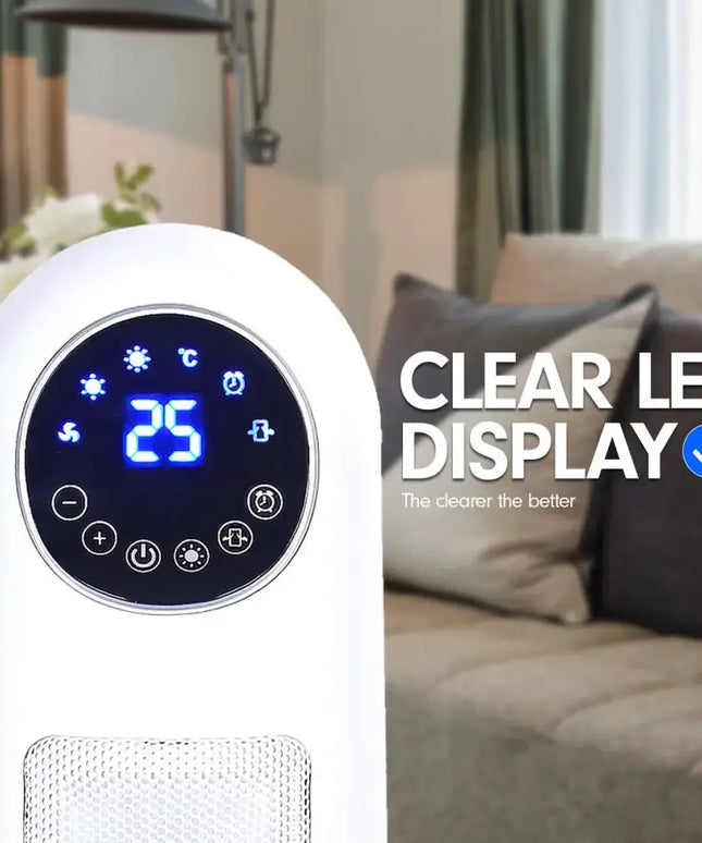 Pronti Electric Tower Heater 2200W Remote Control - White - Appliances > Heaters