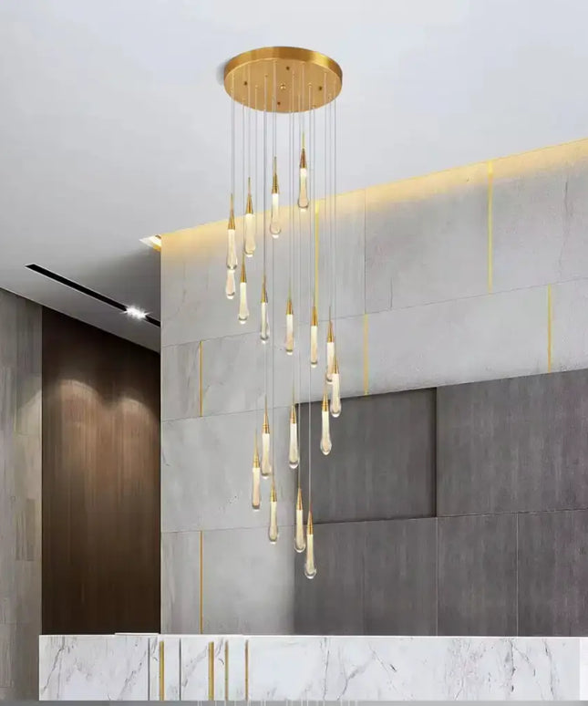 Rayne 16-Light Drop Crystal Chandelier Pendant Light - Chandeliers