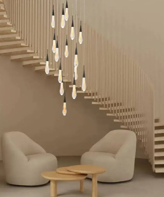 DAINTREE DEW 16-Light Drop Crystal Chandelier Pendant Light-Chandeliers-Dropli