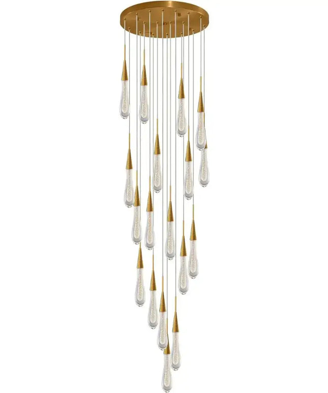 DAINTREE DEW 16-Light Drop Crystal Chandelier Pendant Light-Chandeliers-Dropli