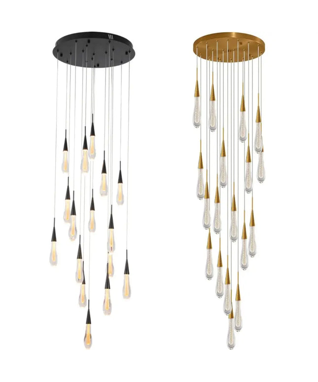 DAINTREE DEW 16-Light Drop Crystal Chandelier Pendant Light-Chandeliers-Dropli