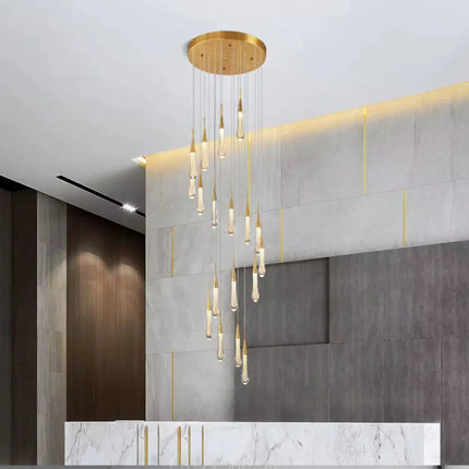 Rayne 16-Light Drop Crystal Chandelier Pendant Light - Chandeliers