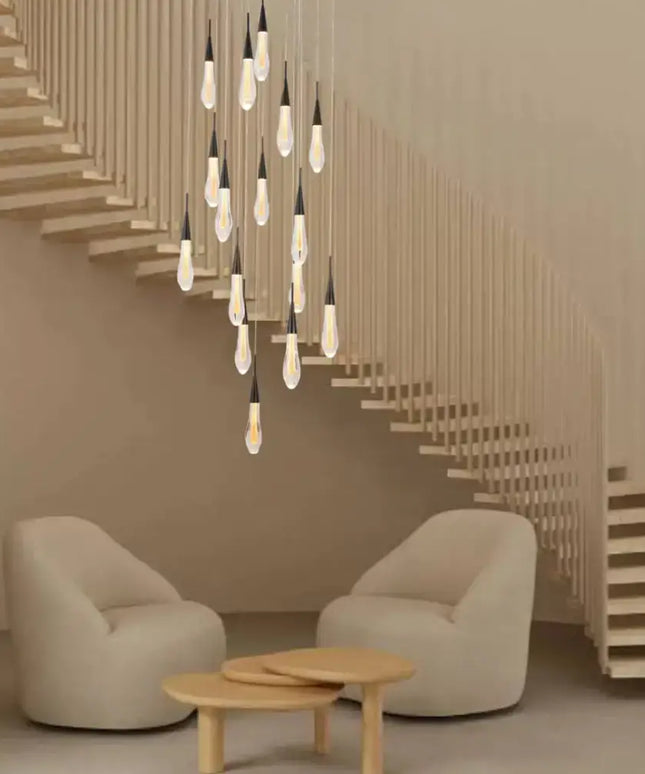 DAINTREE DEW 16-Light Drop Crystal Chandelier Pendant Light-Chandeliers-Dropli