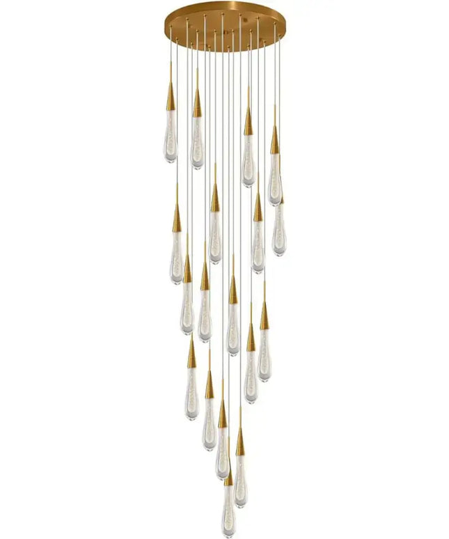 DAINTREE DEW 16-Light Drop Crystal Chandelier Pendant Light-Chandeliers-Dropli