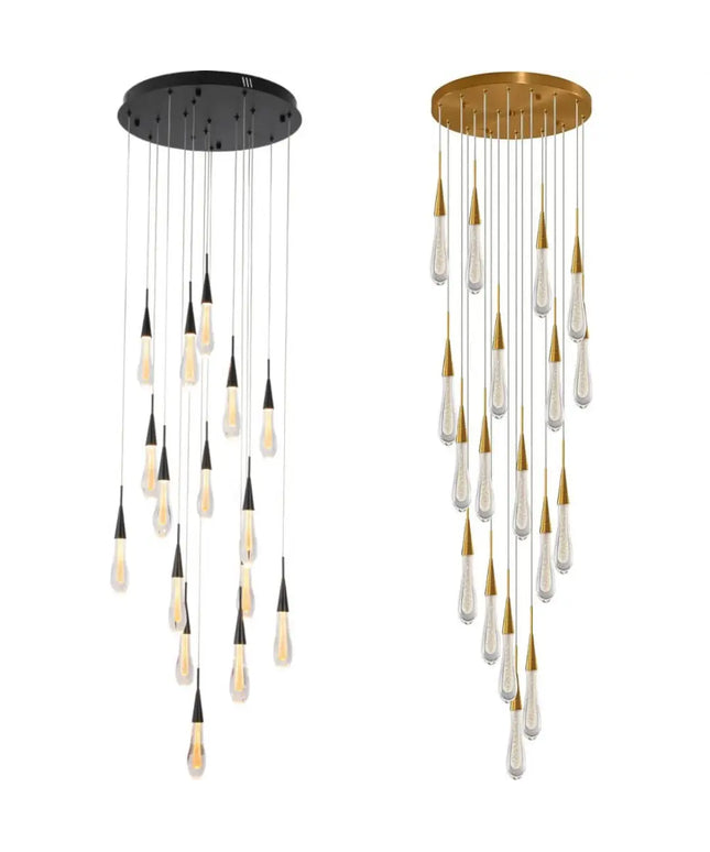 DAINTREE DEW 16-Light Drop Crystal Chandelier Pendant Light-Chandeliers-Dropli