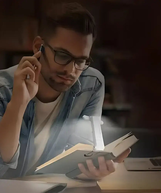 USB Rechargeable LED Clip-On Book Light for Bedtime Reading