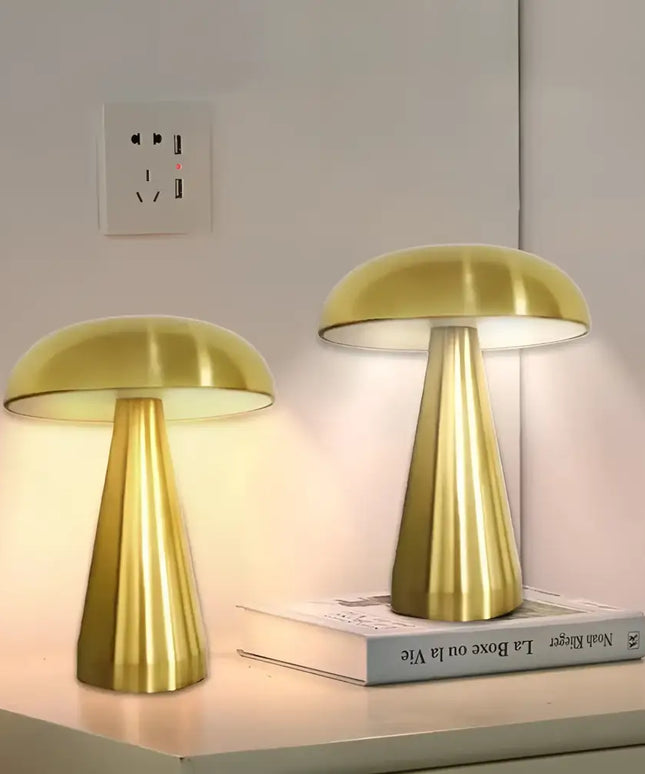 Rechargeable LED Touch Sensor Dimming Mushroom Table Night Light