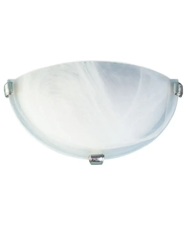 Remo Alabaster glass 1 Light Wall Light 300mm Brushed Chrome-Wall Sconce-Oriel Lighting