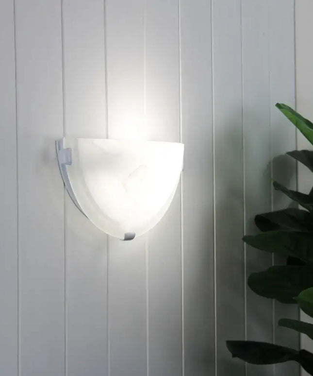 Remo Alabaster glass 1 Light Wall Light 300mm White-Wall Sconce-Oriel Lighting