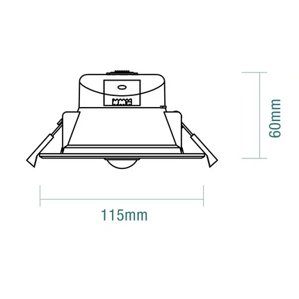 Martec Zone 9W Tricolour LED Downlight With PIR Motion Sensor-LED Downlight-Martec