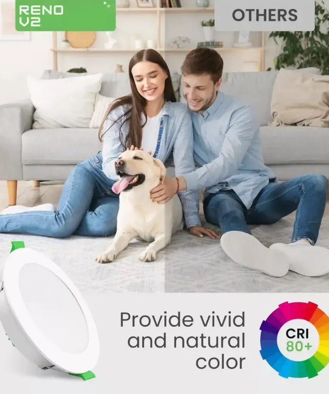 12W Tri-Colour Dimmable LED Downlight | 90mm Cut Out | Reno Sleek