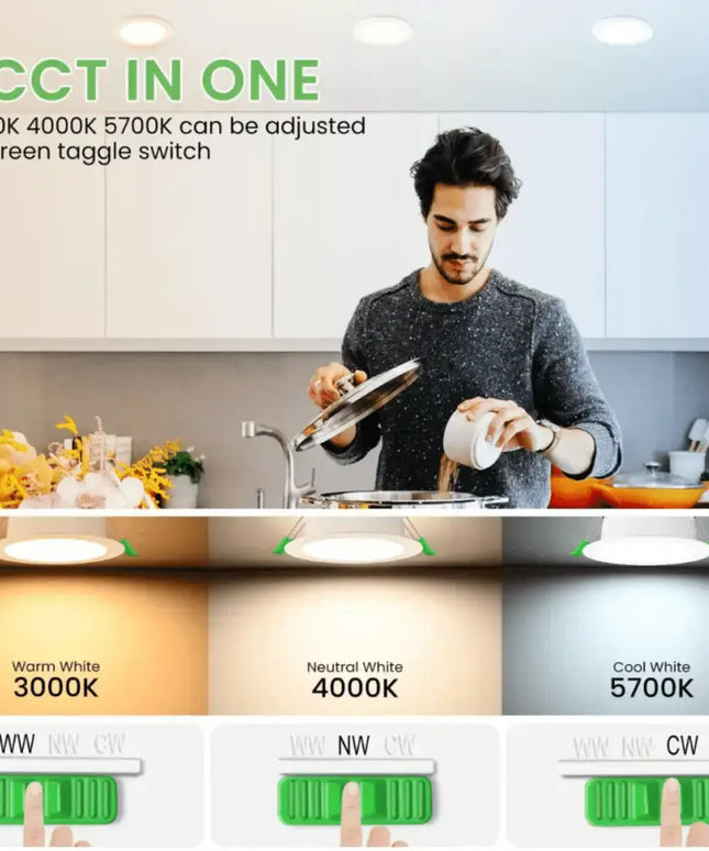 12W Tri - Colour Dimmable LED Downlight | 90mm Cut Out | Reno Sleek Trade Pack - Home & Garden > Lighting > Ceiling Lights - Alusso