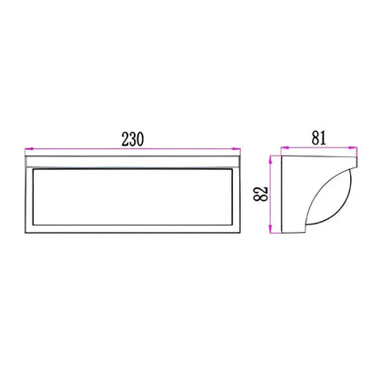 REPISA Exterior LED Surface Mounted Curved Wedge Wall Light Dark Grey 13W 3000K IP65 - REPISA01-Exterior Wall Lights-CLA Lighting