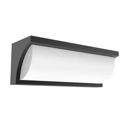 REPISA Exterior LED Surface Mounted Curved Wedge Wall Light Dark Grey 13W 3000K IP65 - REPISA01-Exterior Wall Lights-CLA Lighting
