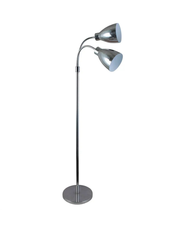 Retro 2 Light Floor Lamp Chrome - OL91206CH-Floor Lamps-Oriel Lighting