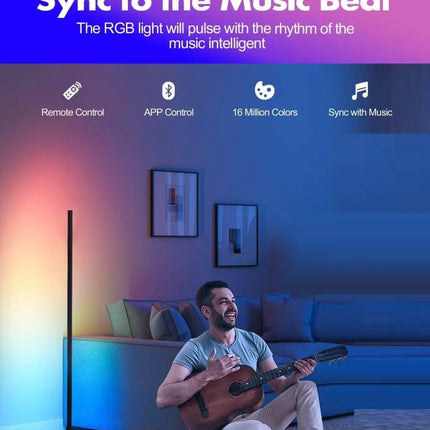 RGB LED Floor Lamp Smart Modern Stand Light - Home & Garden > Lighting