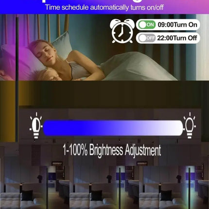 RGB LED Floor Lamp Smart Modern Stand Light - Home & Garden > Lighting