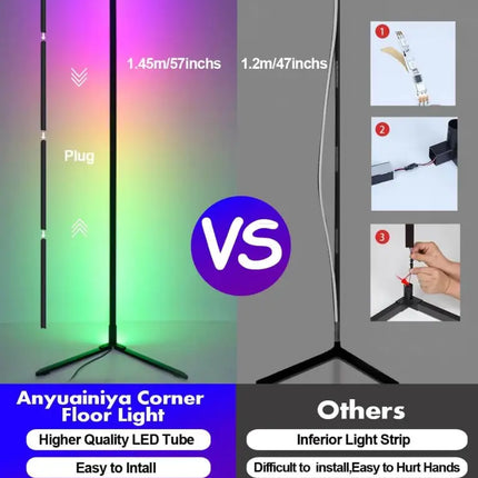 RGB LED Floor Lamp Smart Modern Stand Light - Home & Garden > Lighting
