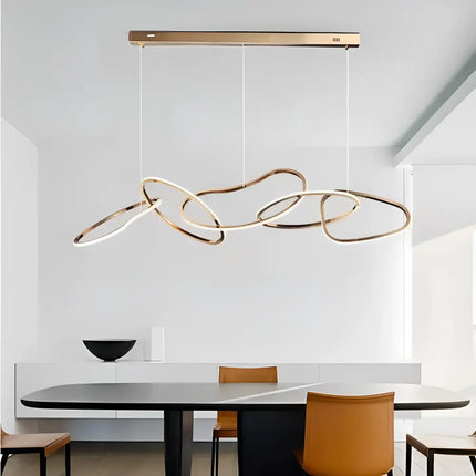 Rose Gold LED Pendant Light Adjustable Modern Ring Chandelier 120cm - Home & Garden > Lighting > Ceiling Lights