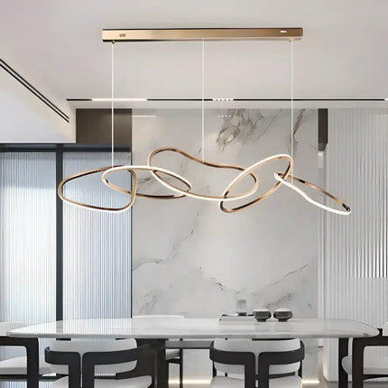 Rose Gold LED Pendant Light Adjustable Modern Ring Chandelier 120cm - Home & Garden > Lighting > Ceiling Lights