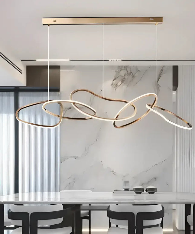 Rose Gold LED Pendant Light Adjustable Modern Ring Chandelier 120cm - Home & Garden > Lighting > Ceiling Lights