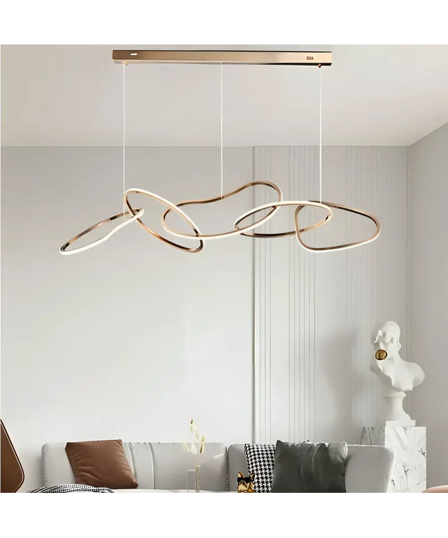 Rose Gold LED Pendant Light Adjustable Modern Ring Chandelier 120cm - Home & Garden > Lighting > Ceiling Lights