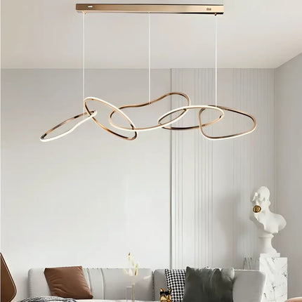 Rose Gold LED Pendant Light Adjustable Modern Ring Chandelier 120cm - Home & Garden > Lighting > Ceiling Lights