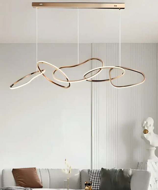 Rose Gold LED Pendant Light Adjustable Modern Ring Chandelier 120cm - Home & Garden > Lighting > Ceiling Lights