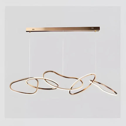 Modern gold and white linked pendant light from Rose Gold LED Pendant Light Collection