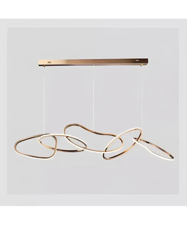 Modern gold and white linked pendant light from Rose Gold LED Pendant Light Collection