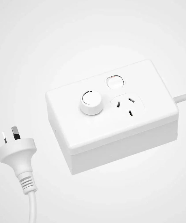 Rotary Plug-In Dimmer with On/Off Switch – White - Dimmer