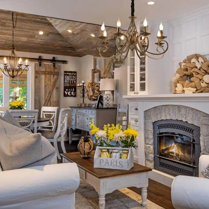 Rustic Chandeliers 8-Light French Country,Vintage Iron - Home & Garden > Lighting