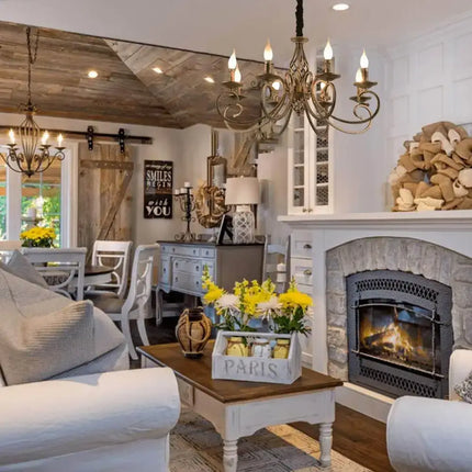 Rustic Chandeliers 8-Light French Country,Vintage Iron - Home & Garden > Lighting