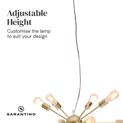 Sarantino 15-Light Sputnik Chandelier in Brass Finish-Home & Garden > Lighting-Koala Lamps and Lighting